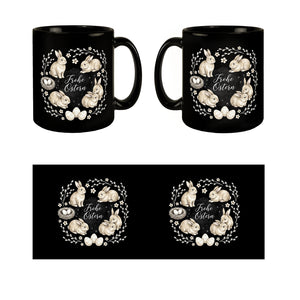 Frohe Ostern Kaffeebecher Haselnussfarbene Kaninchen mit Nest
