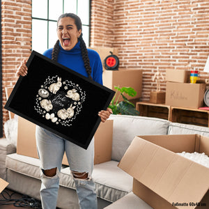 Frohe Ostern Fußmatte in 35x50 cm Haselnussfarbene Kaninchen mit Nest