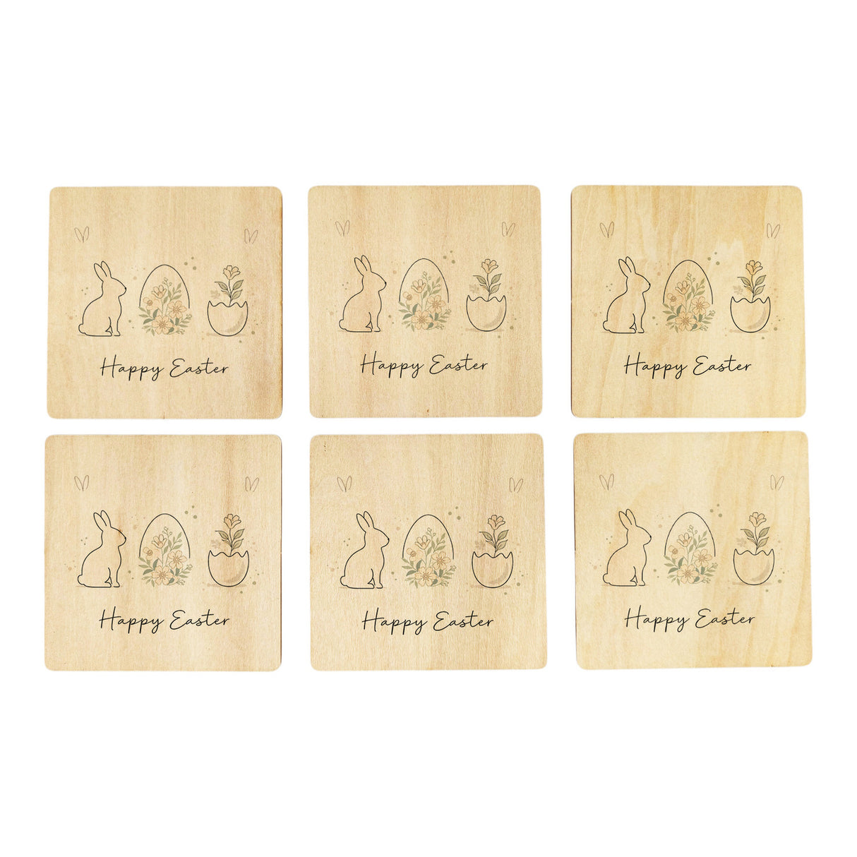 Happy Easter Untersetzer mit Hase Ei Design