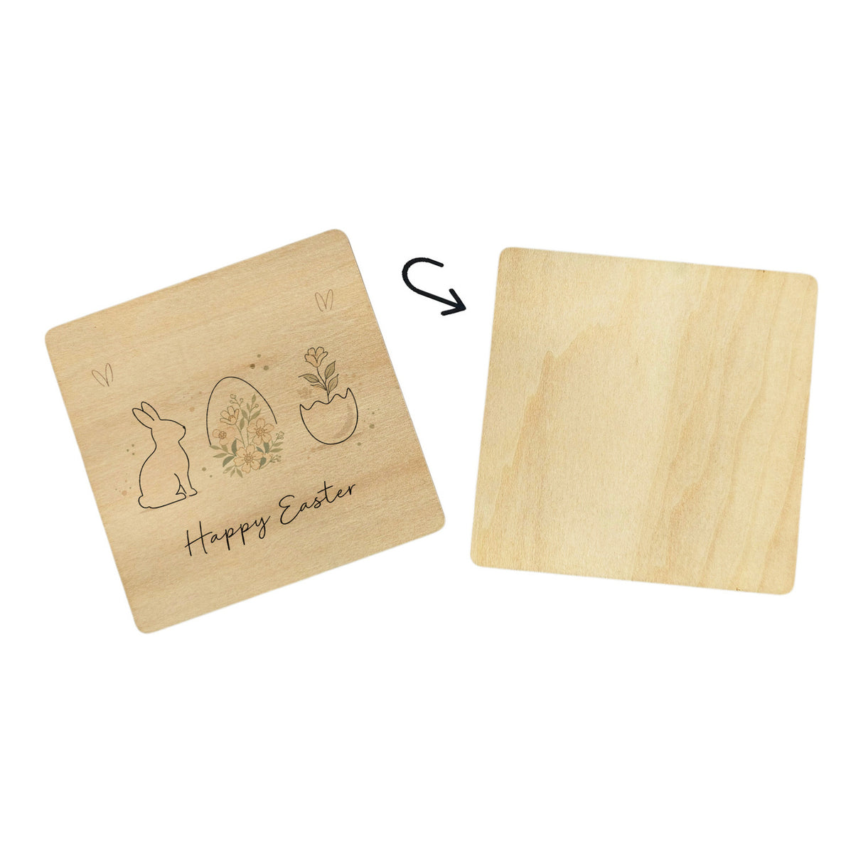 Happy Easter Untersetzer mit Hase Ei Design