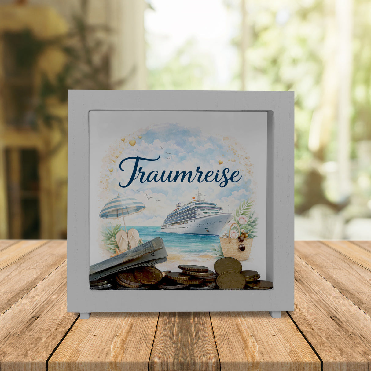 Kreuzfahrtschiff Traumreise Spardose für Urlaubsträume