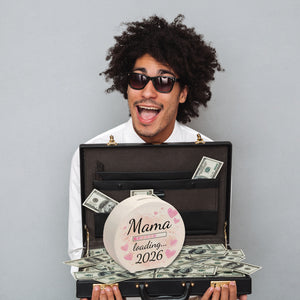 Rosa Herzen Mama Spardose - Mama loading... 2026