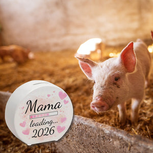 Rosa Herzen Mama Spardose - Mama loading... 2026