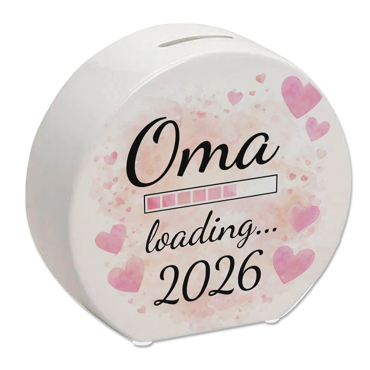 Rosa Herzen Oma loading Spardose 2026