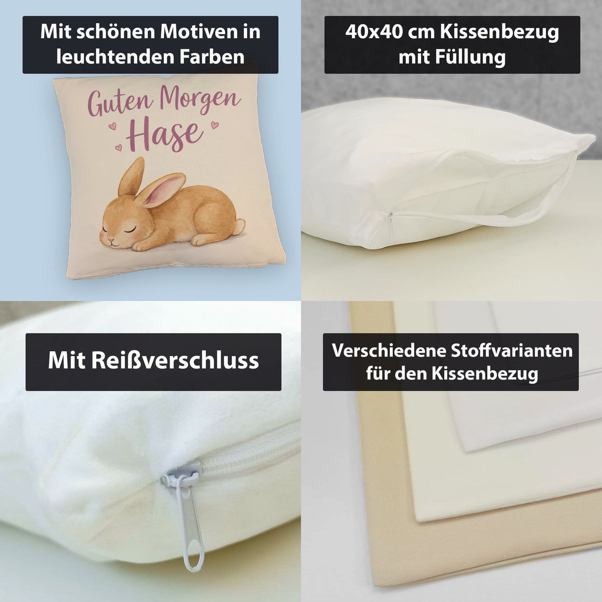 Schlafender Hase Guten Morgen Kissen