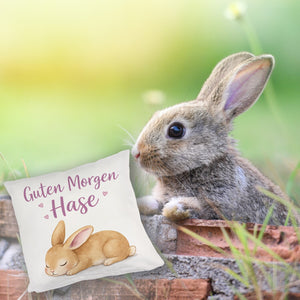 Schlafender Hase Guten Morgen Kissen