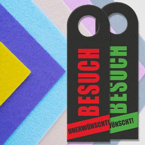 Besuch erwünscht, Besuch unerwünscht Türhänger mit Spruch: Besuch erwünscht, Besuch unerwünscht