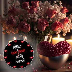 Zweisamkeit Wanduhr mit Spruch: Möchte keine Stunde mit dir missen