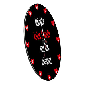 Zweisamkeit Wanduhr mit Spruch: Möchte keine Stunde mit dir missen