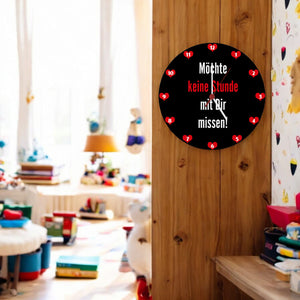 Zweisamkeit Wanduhr mit Spruch: Möchte keine Stunde mit dir missen