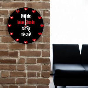Zweisamkeit Wanduhr mit Spruch: Möchte keine Stunde mit dir missen