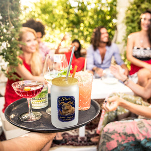 Sternzeichen Stier Trinkglas mit Bambusdeckel Capybara