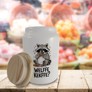 Verfressener Waschbär - Welffe Kekffe Keksdose