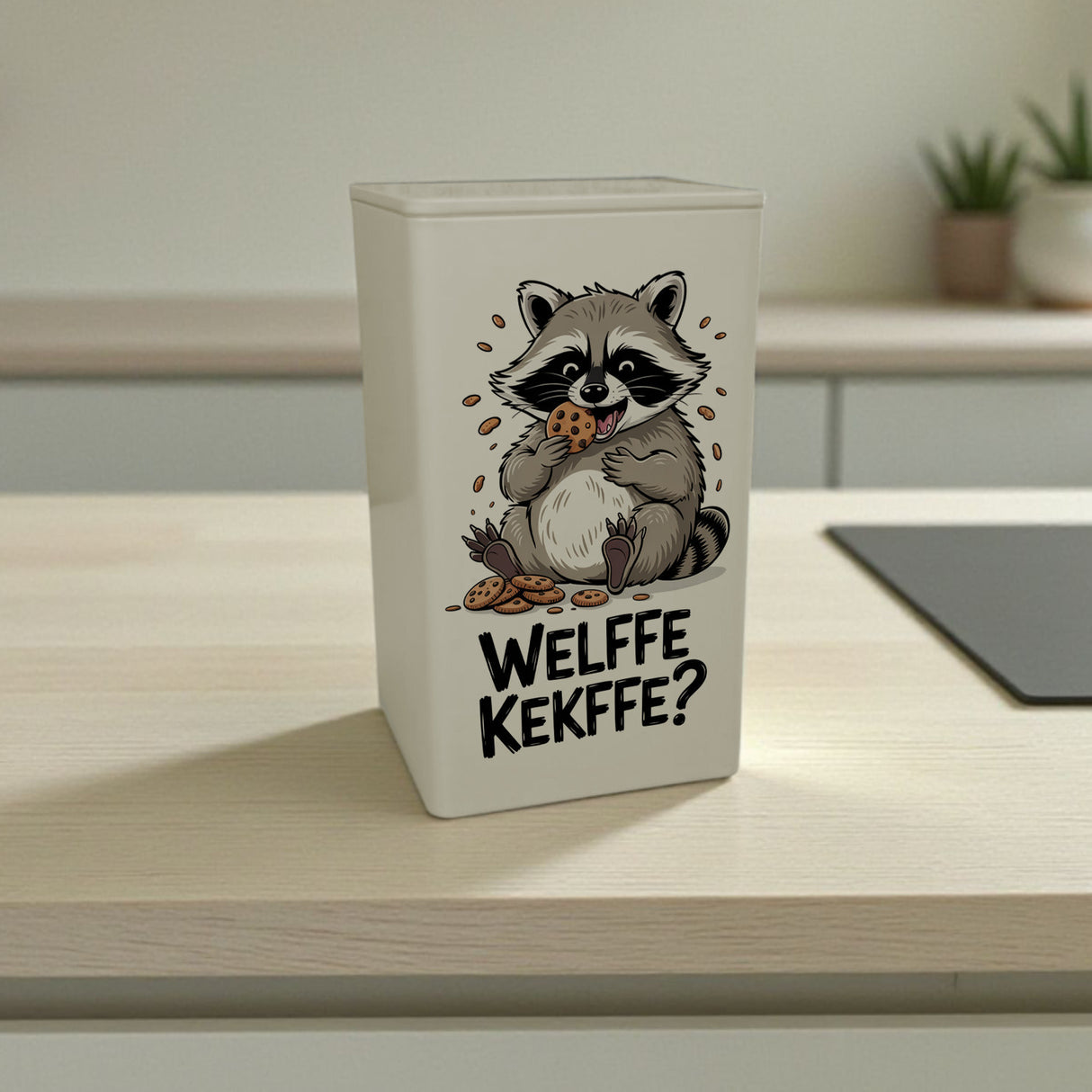 Verfressener Waschbär - Welffe Kekffe Dose 900ml