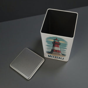 Meersalz Vintage Dose 900ml mit Leuchtturm für Küstenliebhaber
