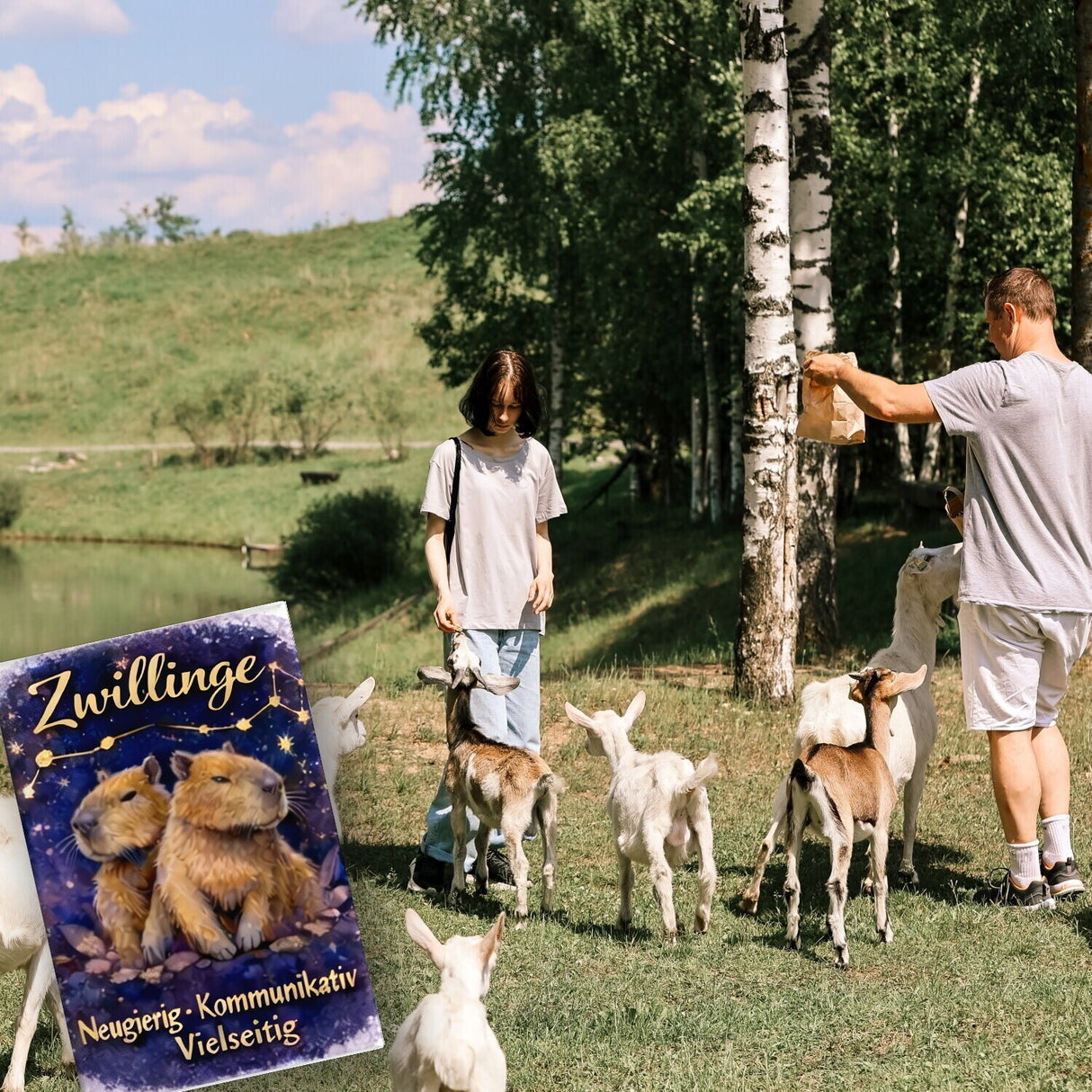 Zwilling Sternzeichen Cabybara Souvenir Magnet für Astrologie Fans