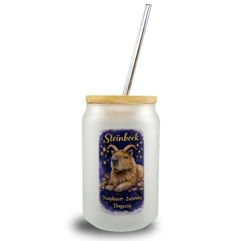 Steinbock Sternzeichen Cabybara Magnet für Astrologie Fans Trinkglas