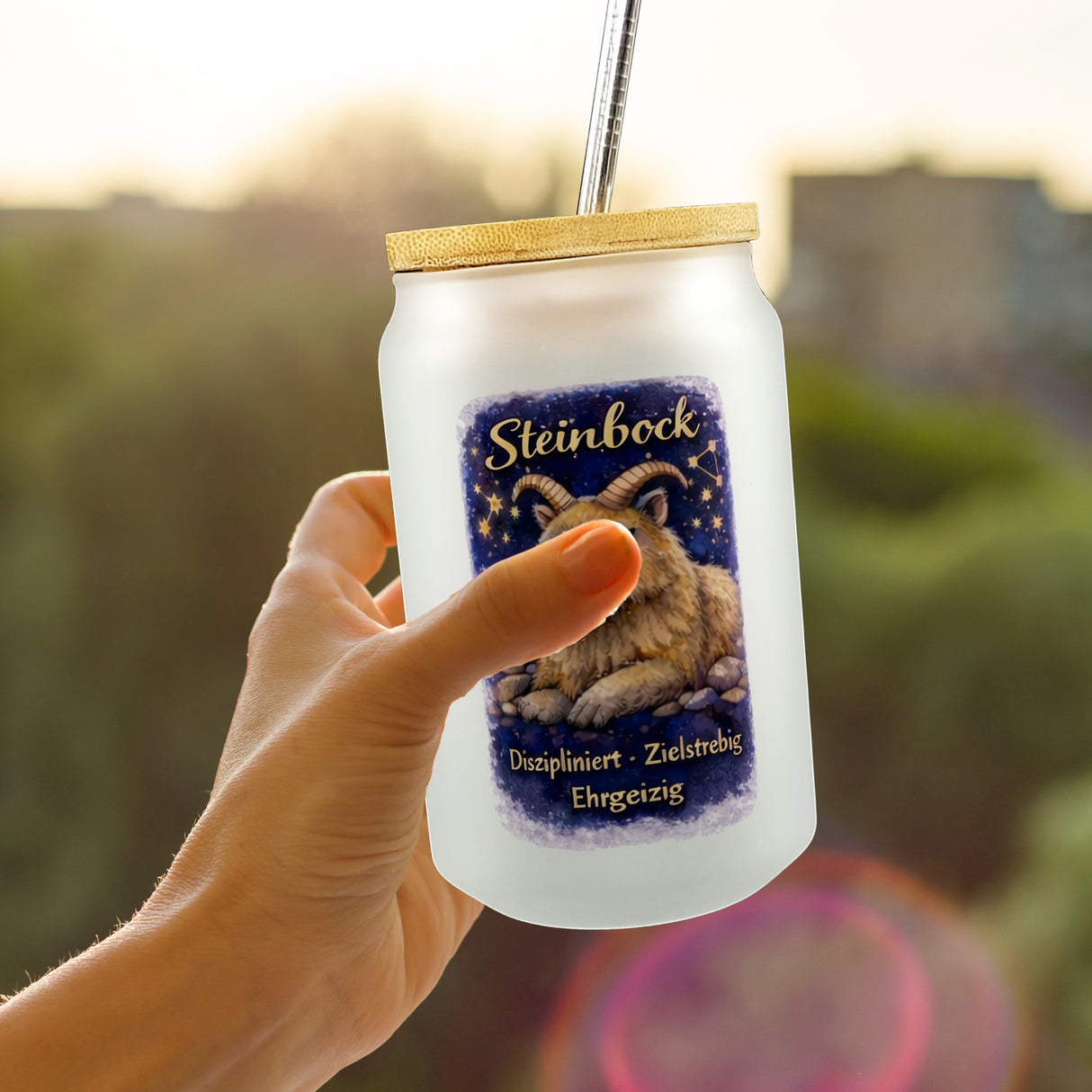 Steinbock Sternzeichen Cabybara Magnet für Astrologie Fans Trinkglas