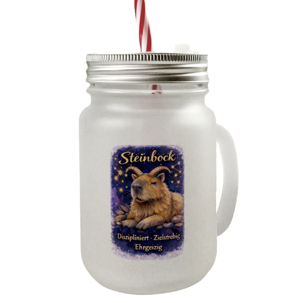 Steinbock Sternzeichen Cabybara Magnet für Astrologie Fans Trinkglas