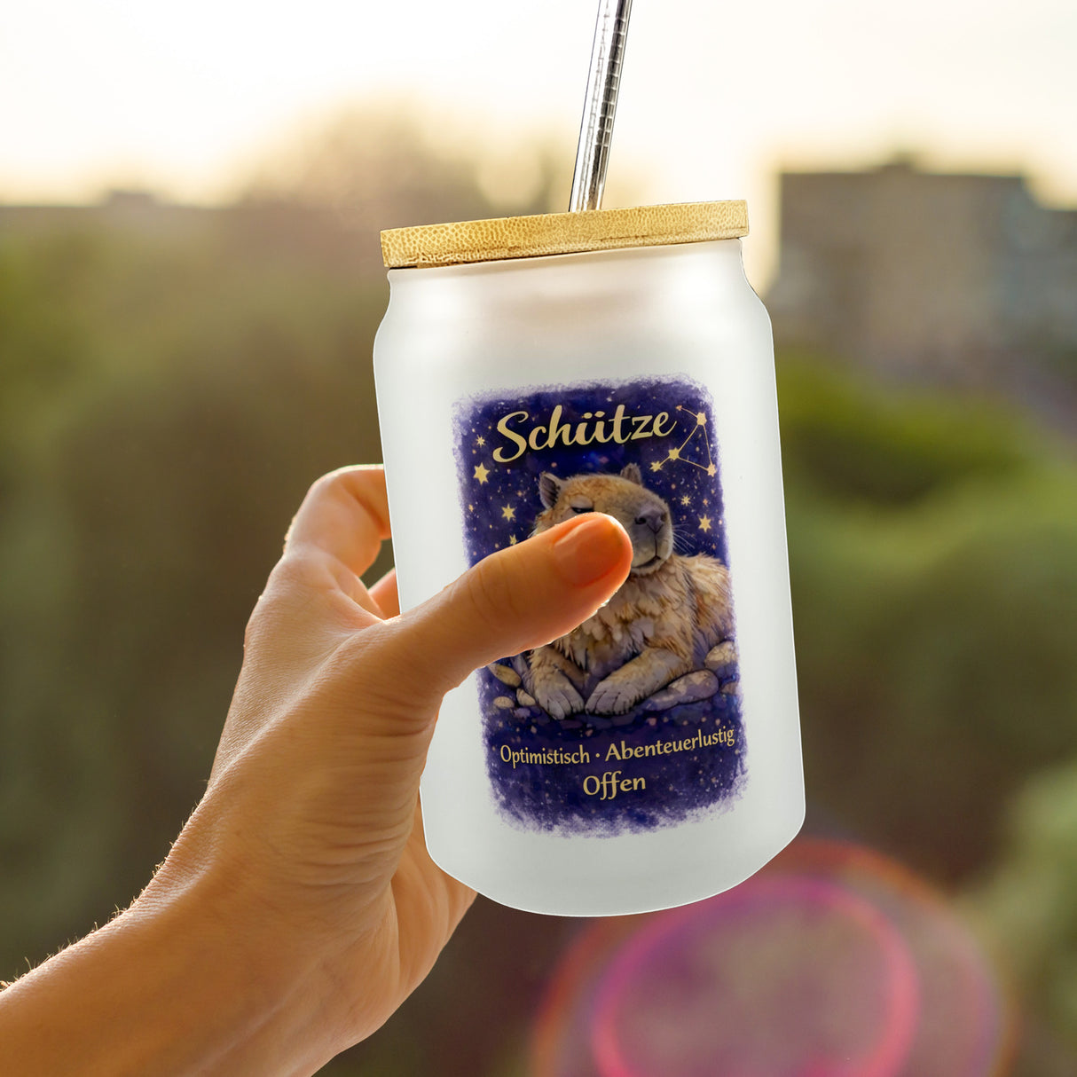 Schütze Sternzeichen Cabybara Magnet für Astrologie Fans Trinkglas