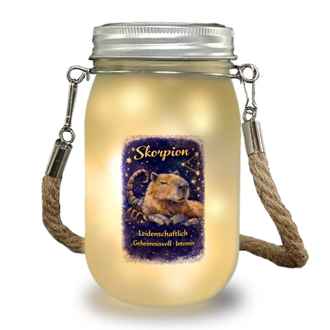 Skorpion Sternzeichen Cabybara Solarlicht für Astrologie Fans