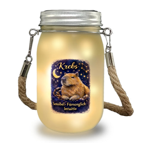 Krebs Sternzeichen Cabybara Solarlicht für Astrologie Fans