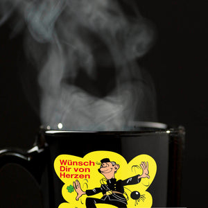 Kaminfeger Tasse in Schwarz mit Spruch: Viel Glück! Du schaffst es!