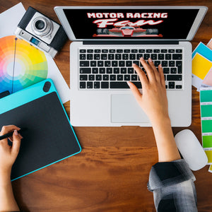 Sportwagen Tasse in Schwarz mit Spruch: Motor Racing Fan