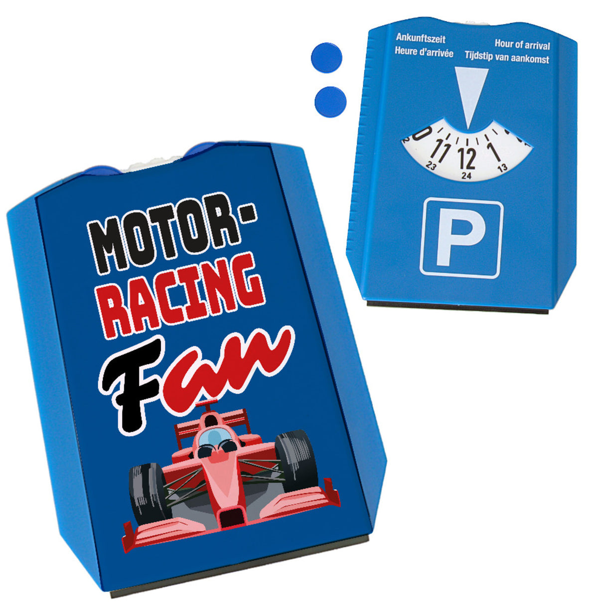 Sportwagen Parkscheibe mit Spruch: Motor Racing Fan