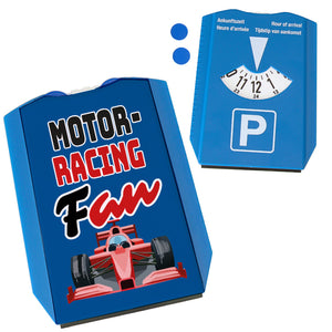 Sportwagen Parkscheibe mit Spruch: Motor Racing Fan