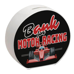 Sportwagen Spardose mit Spruch: Bank for Motor Racing