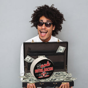 Sportwagen Spardose mit Spruch: Bank for Motor Racing