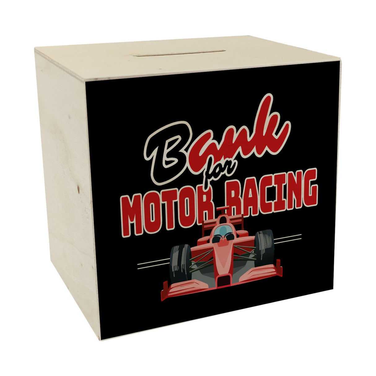Sportwagen Spardose mit Spruch: Bank for Motor Racing