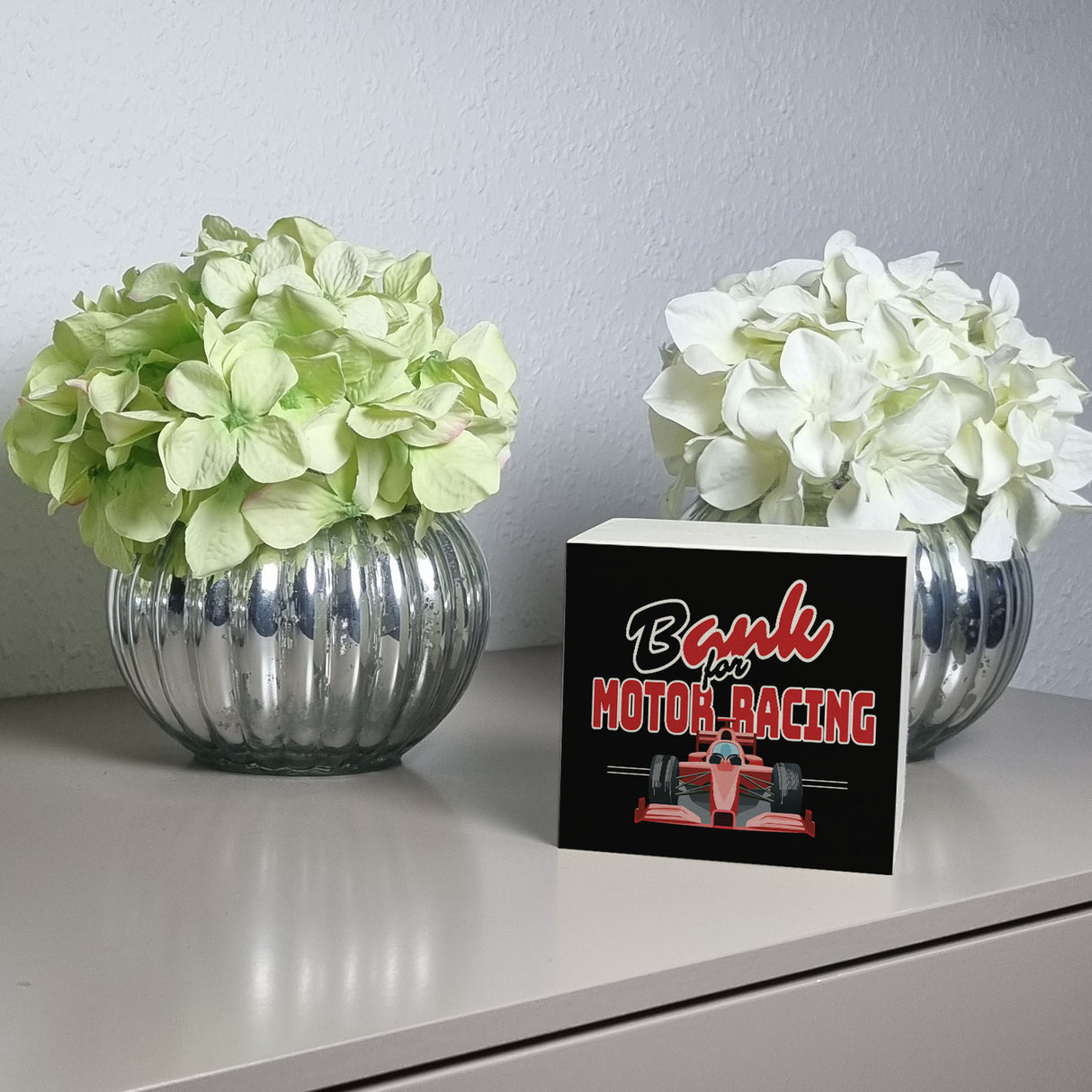 Sportwagen Spardose mit Spruch: Bank for Motor Racing