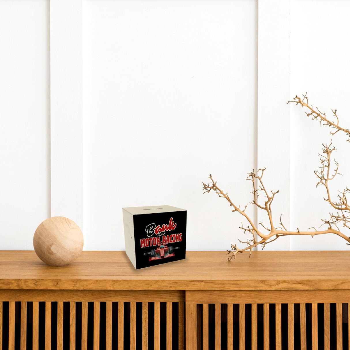 Sportwagen Spardose mit Spruch: Bank for Motor Racing