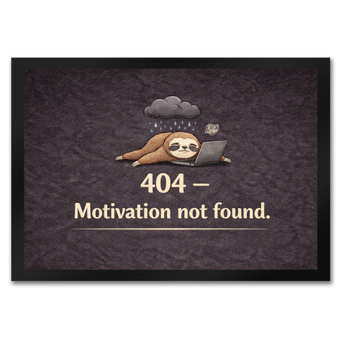 Faultier Laptop 404 Motivation not found Fußmatte in 35x50 cm