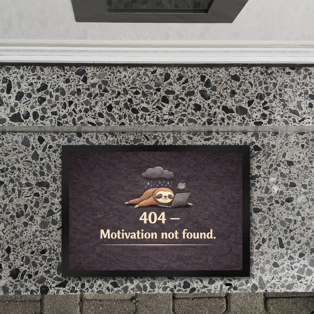 Faultier Laptop 404 Motivation not found Fußmatte in 35x50 cm