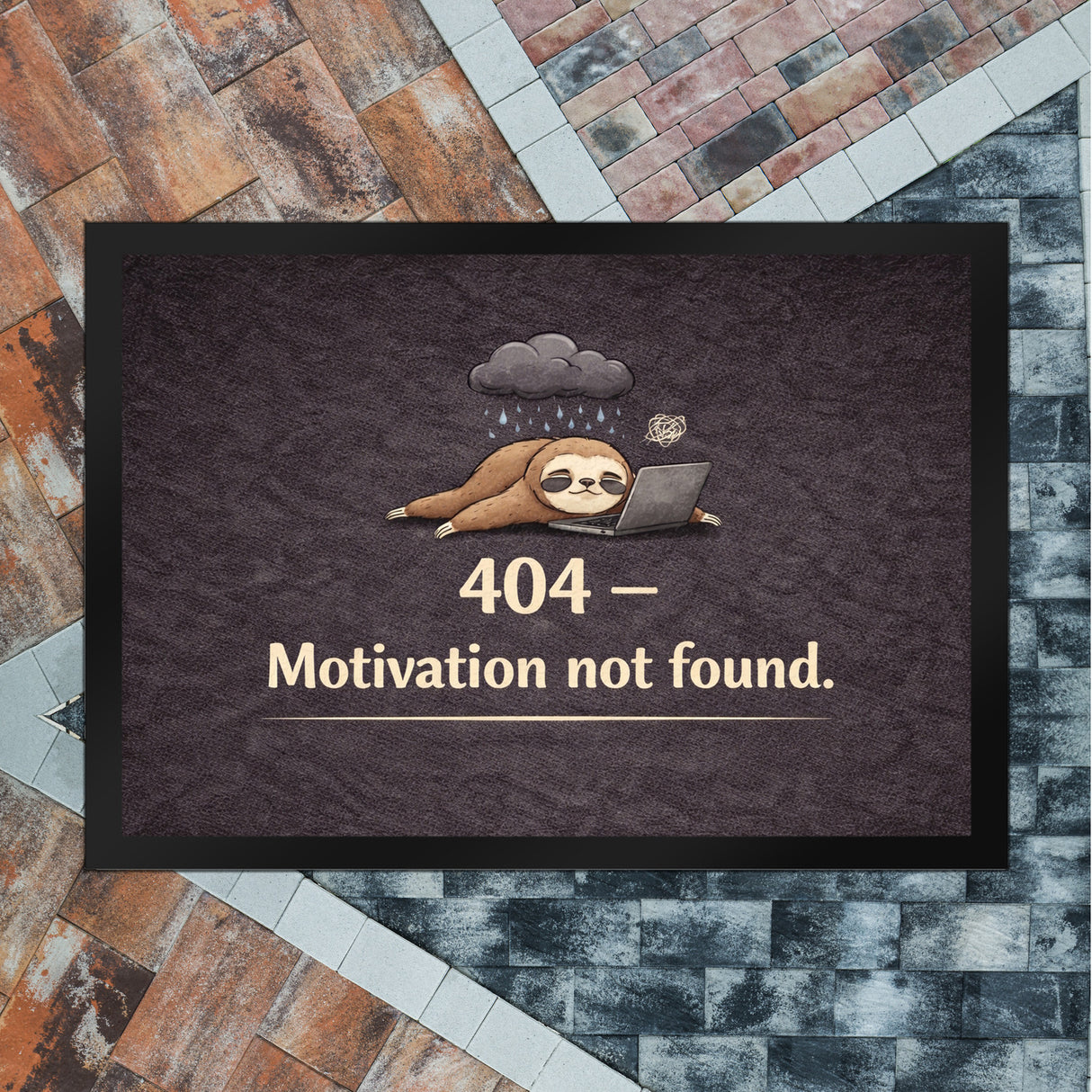 Faultier Laptop 404 Motivation not found Fußmatte in 35x50 cm