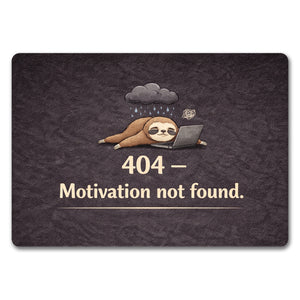 Faultier Laptop 404 Motivation not found Fußmatte in 35x50 cm ohne Rand