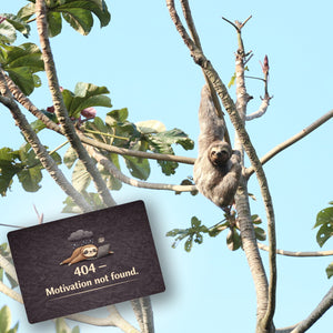 Faultier Laptop 404 Motivation not found Fußmatte in 35x50 cm ohne Rand