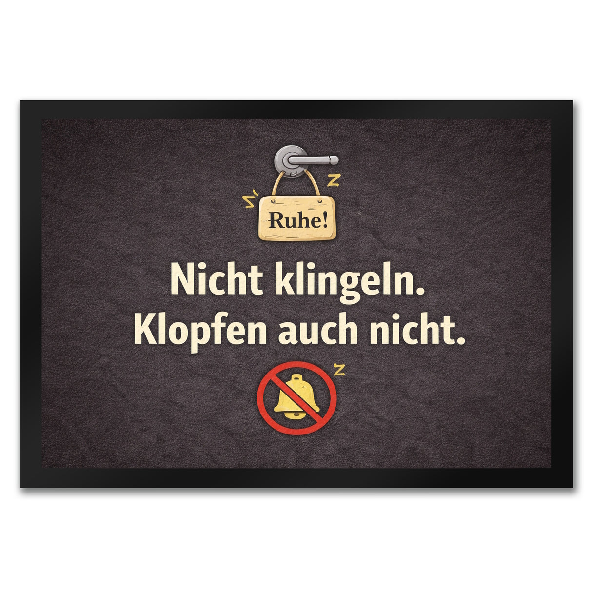 Nicht klingeln. Klopfen auch nicht. Türgriff Ruhe Fußmatte in 35x50 cm
