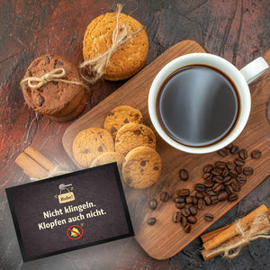 Nicht klingeln. Klopfen auch nicht. Türgriff Ruhe Fußmatte in 35x50 cm