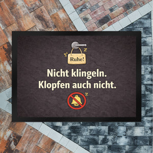 Nicht klingeln. Klopfen auch nicht. Türgriff Ruhe Fußmatte in 35x50 cm