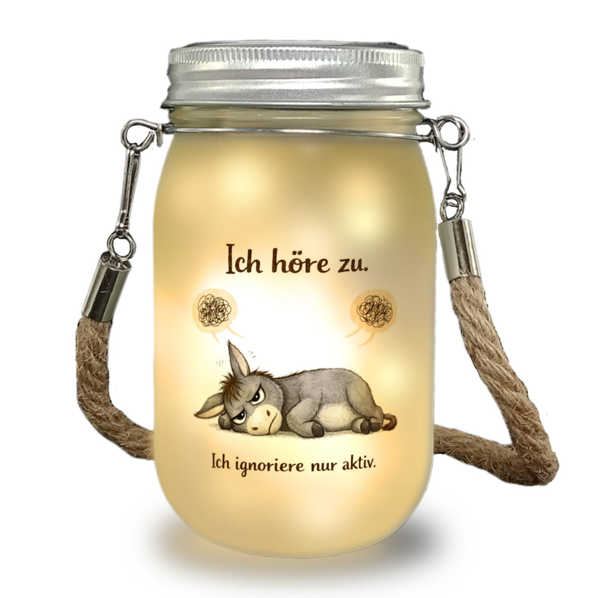 Eddi Esel Ich höre zu Ich ignoriere nur aktiv Solarlicht für Morgenmuffel