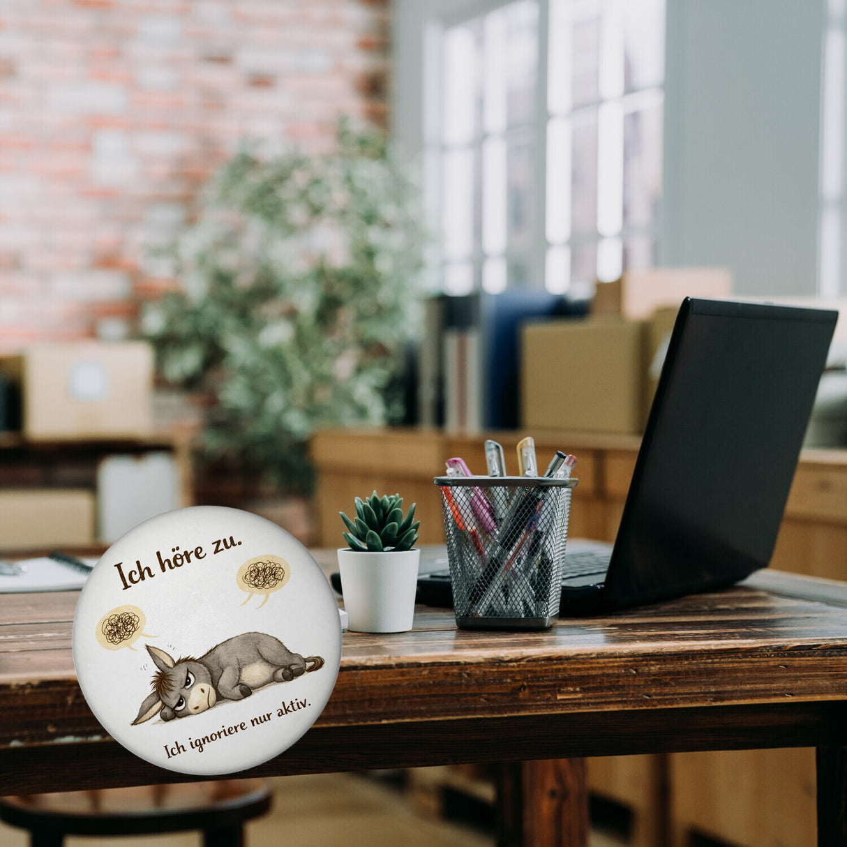 Eddi Esel Ich höre zu Ich ignoriere nur aktiv Magnet für Morgenmuffel