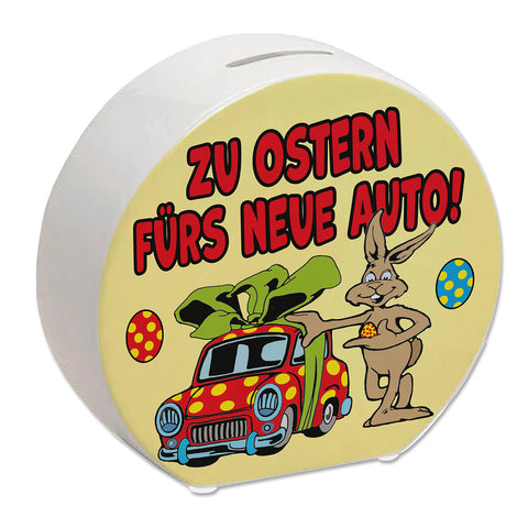 Osterhase Spardose mit Spruch: Zu Ostern fürs neue Auto!