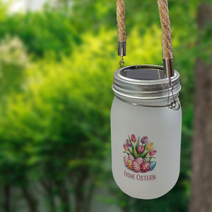 Tulpen und Ostereier Frohe Ostern Solarlicht