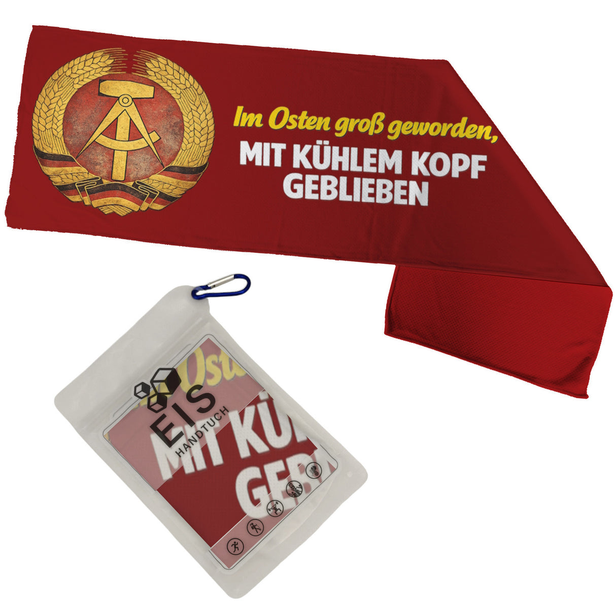 DDR-Logo Ost-Stolz Eishandtuch - Im Osten groß geworden