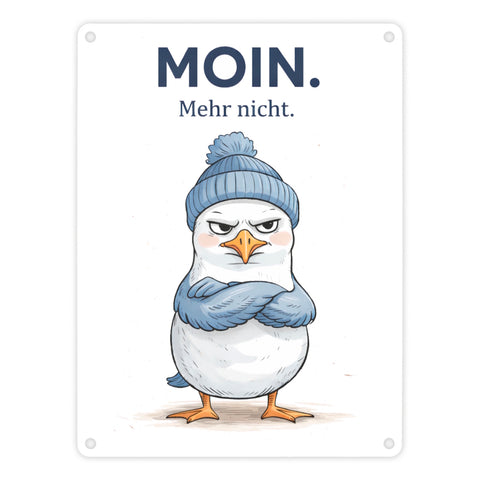 Manfred die Möwe Moin mehr nicht Metallschild in 15x20 cm für Küstenfans