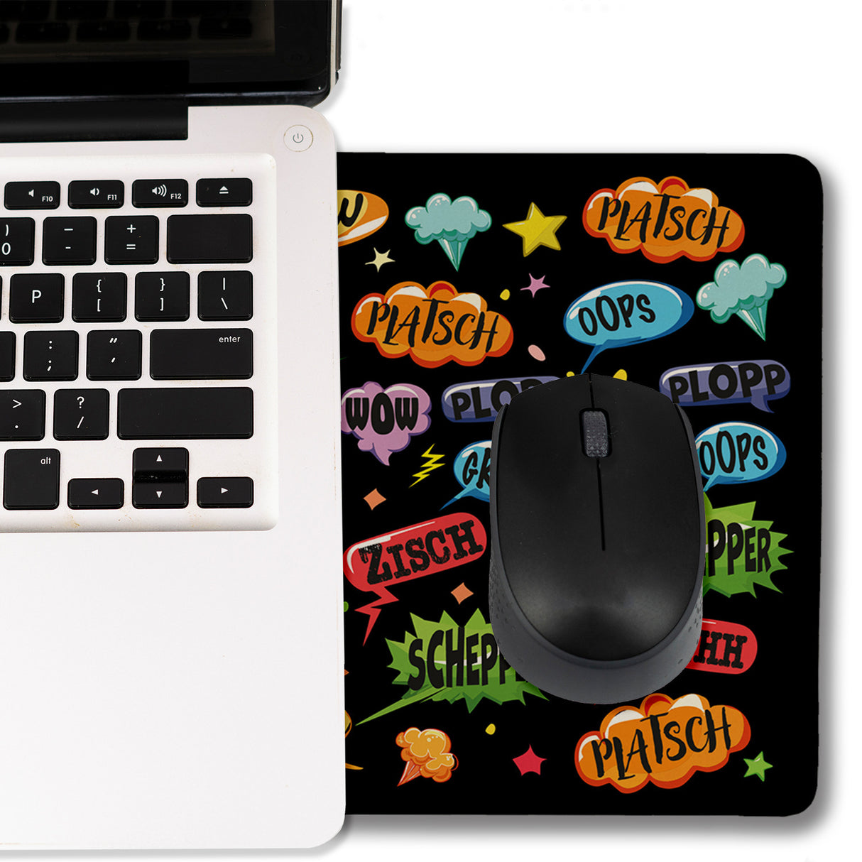 Comic Schreibtischunterlage 69x31cm XXL Mauspad mit Spruch: Comic Fan is sitting here!